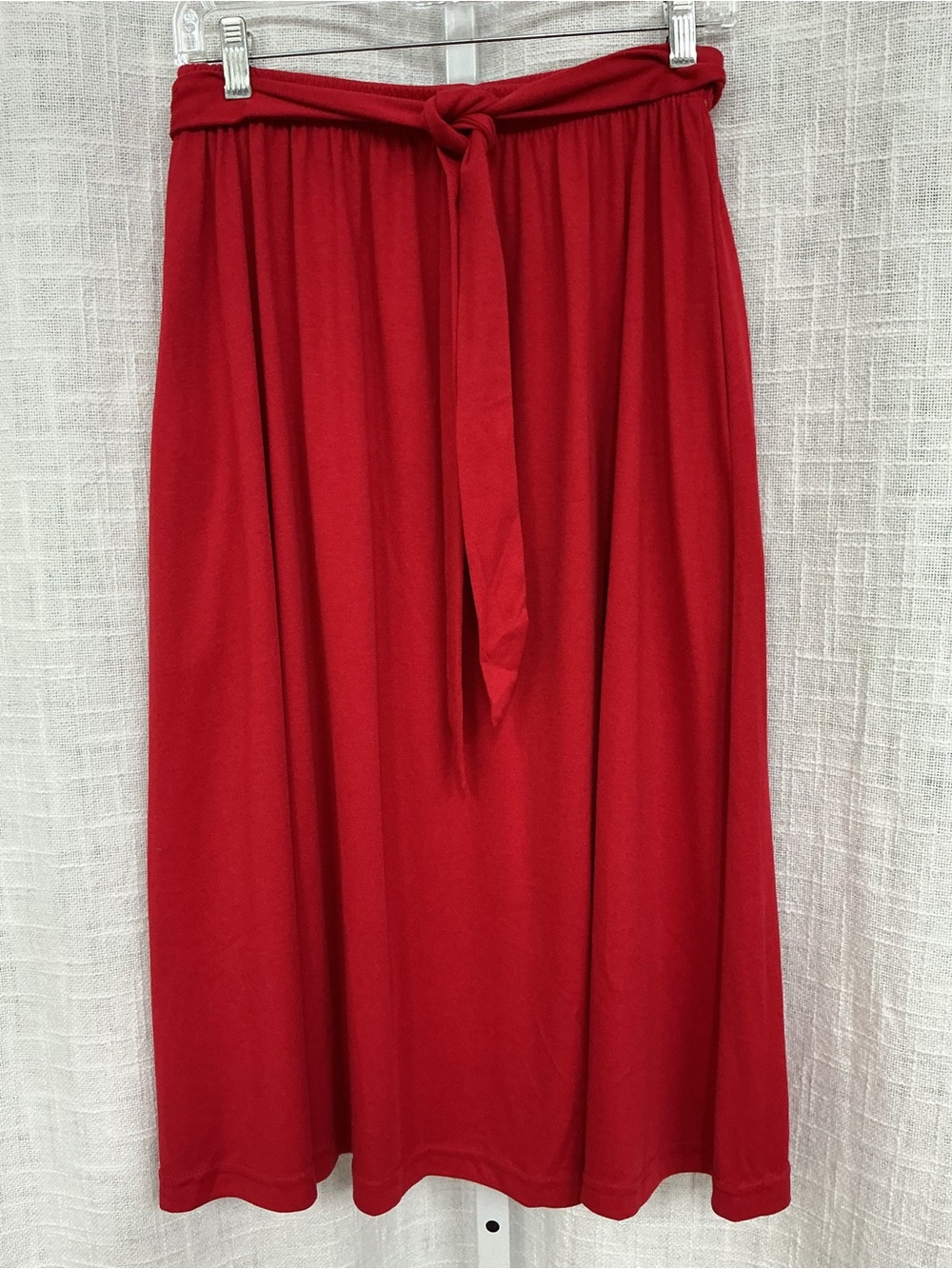 Classic Red Tie-Waist Maxi Skirt - Women